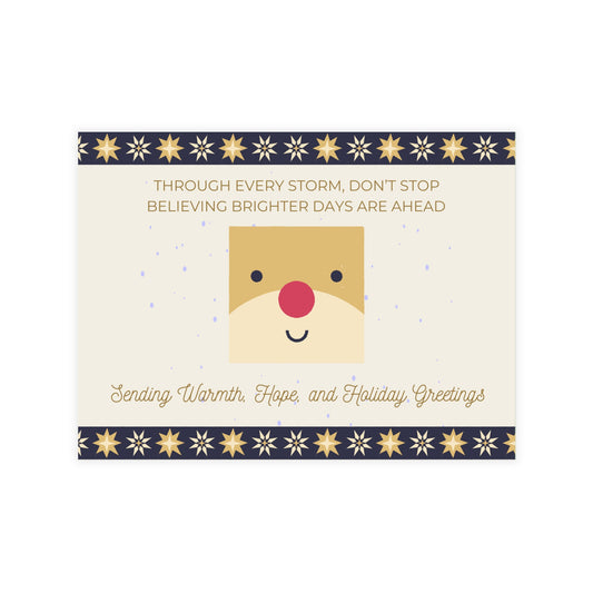 Don't Stop Believing Brighter Days Are Ahead Holiday Greeting Card (envelopes included) by Authentically Disasterous