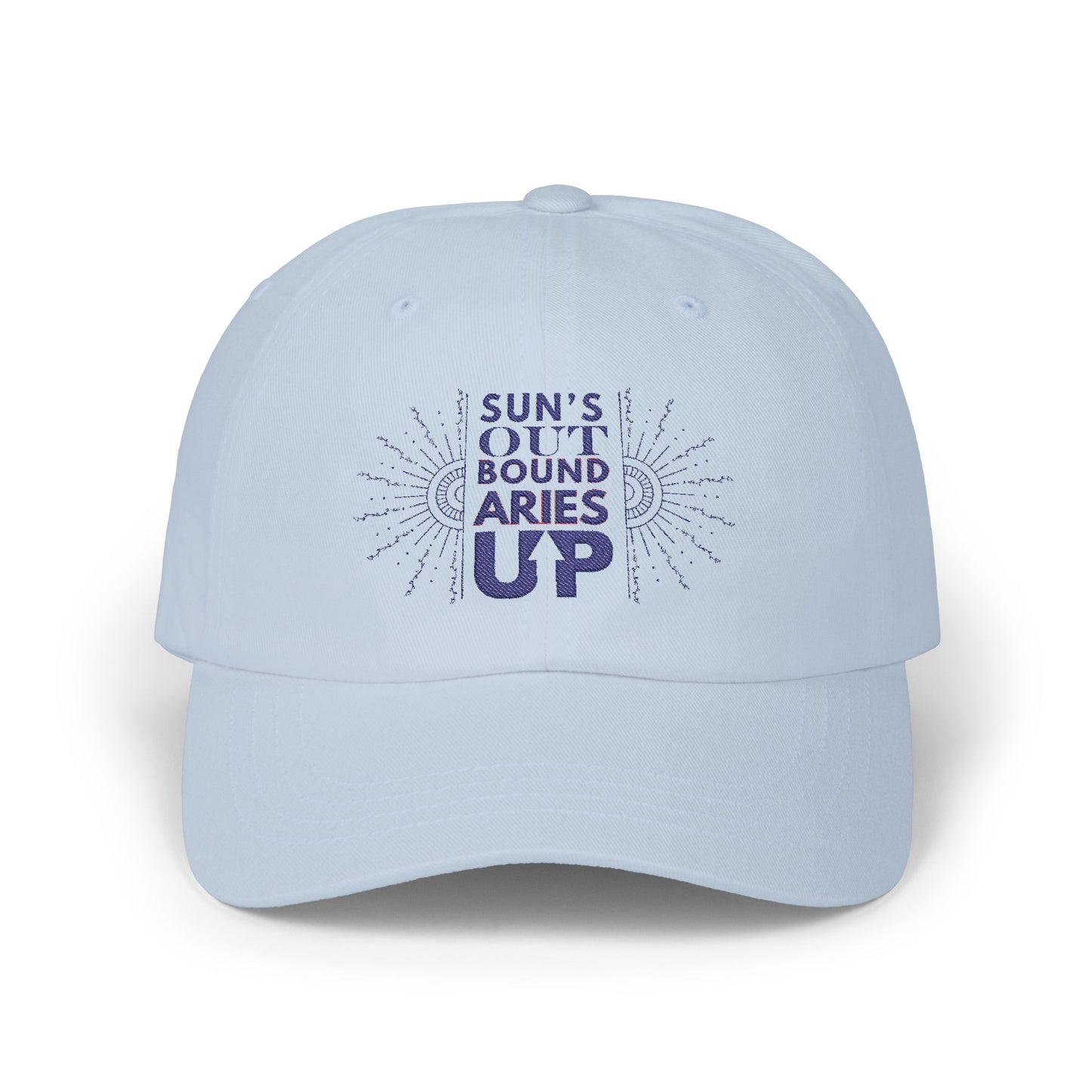 “Sun’s Out, Boundaries Up” Feminist Hat – Summer Soft Season Cap (White or Light Blue)