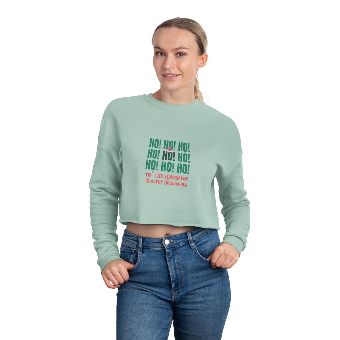 Healthy Boundaries Cropped Holiday Sweater by Authentically Disasterous