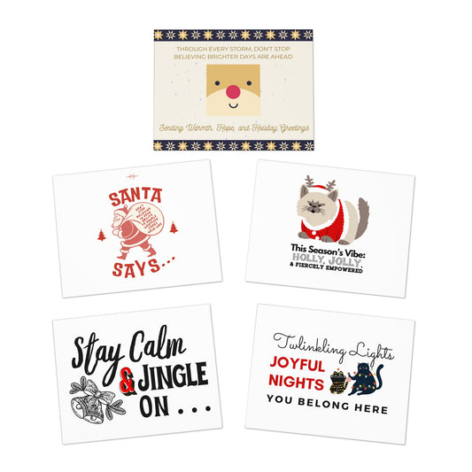 Empowered for the Holidays Greeting Cards (5-Pack) by Authentically Disasterous