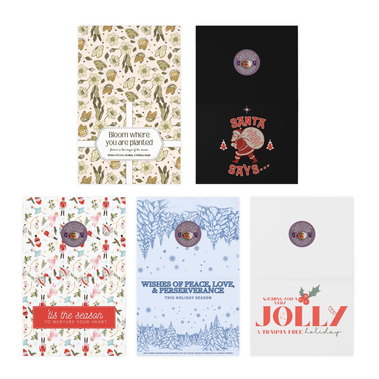 Holiday Inspiration Greeting Cards (5-Pack) by Authentically Disasterous