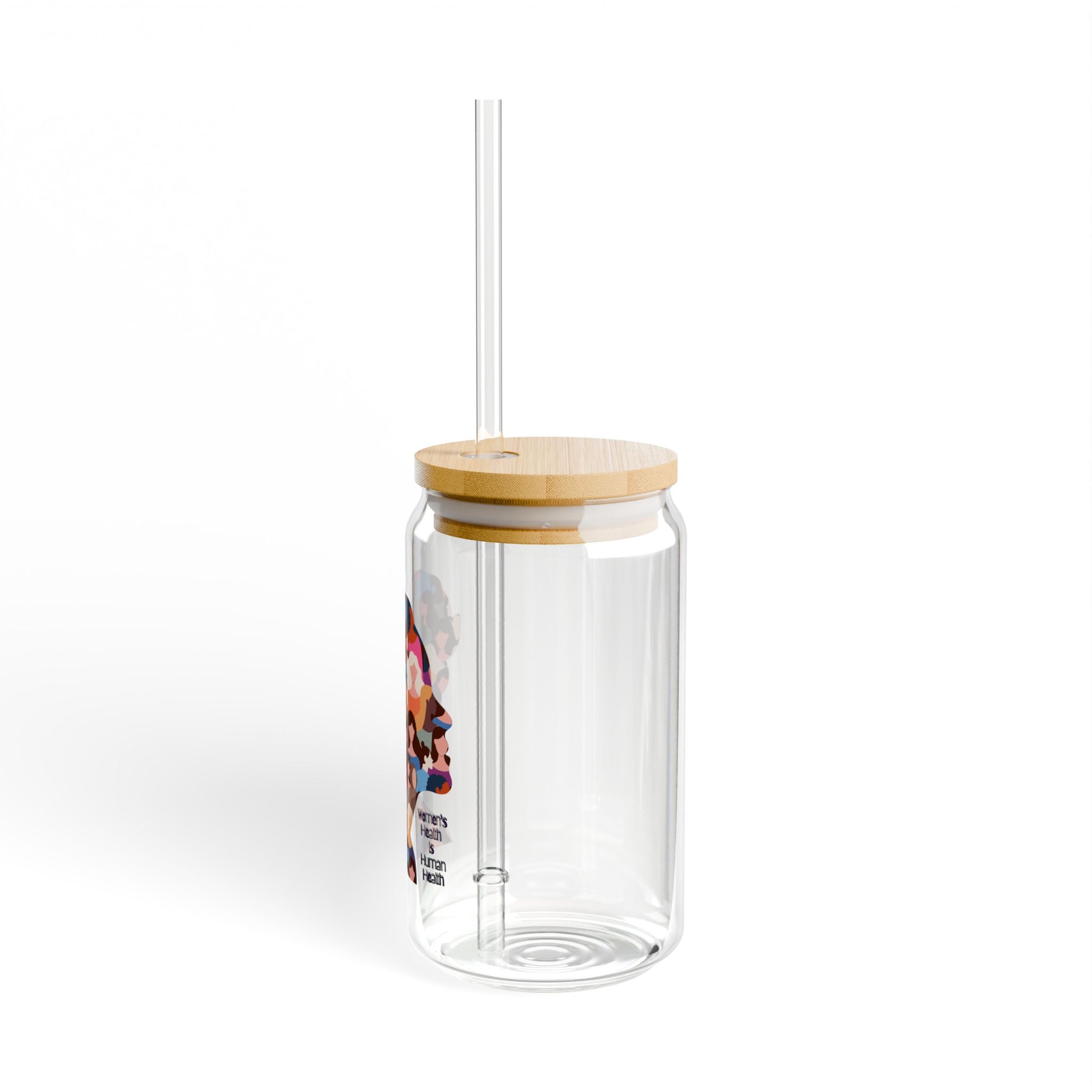 Women's Health is Human Health Glass Tumbler with Bamboo Lid & Straw by Authentically Disasterous