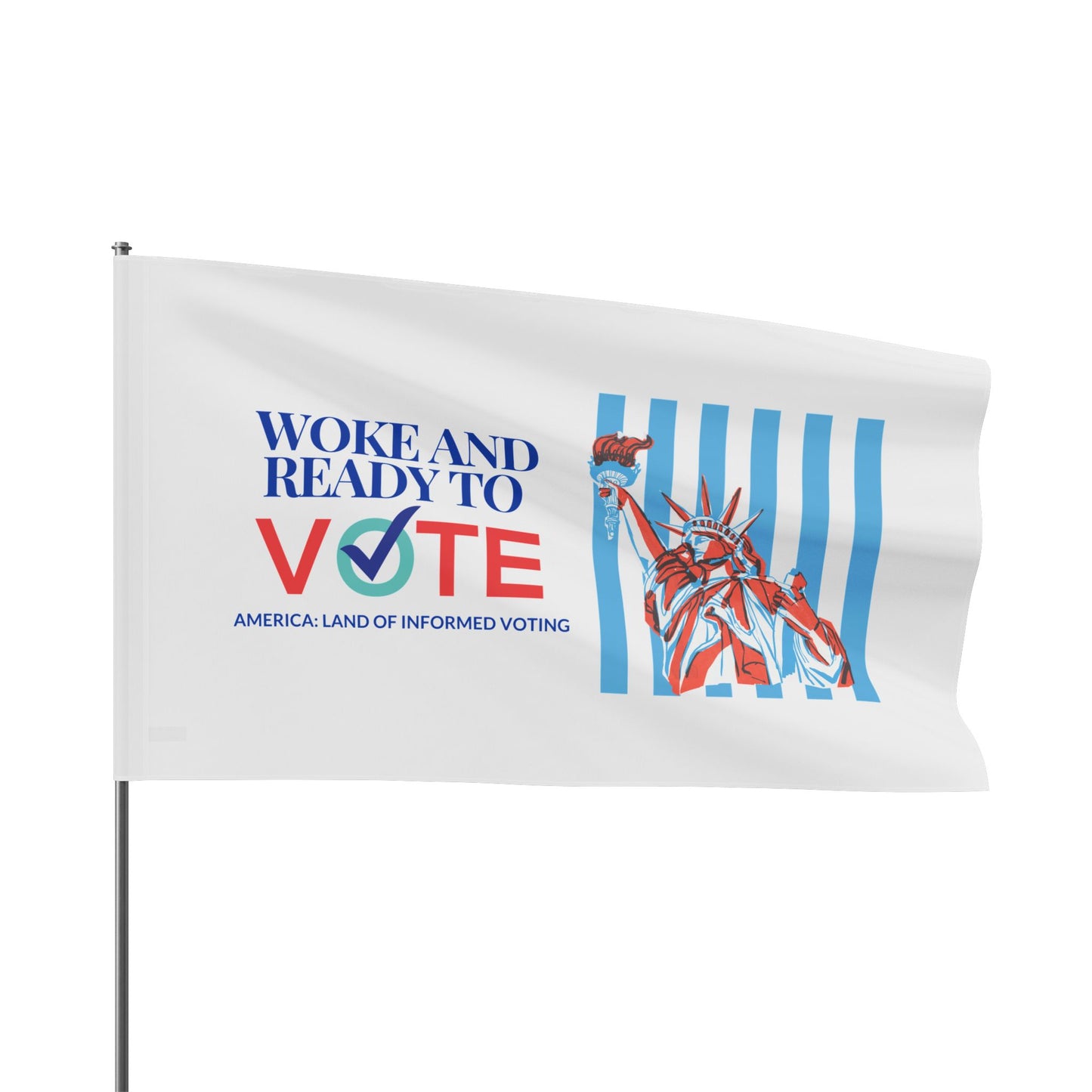 “Woke and Ready To Vote” Flag by Authentically Disasterous