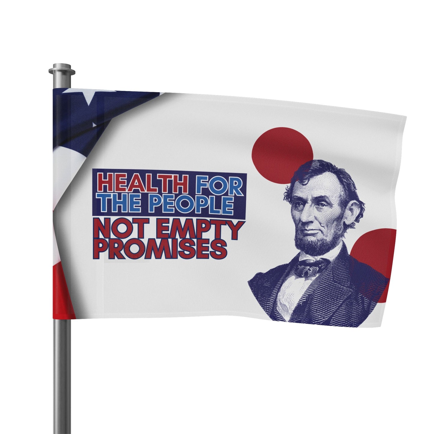 “Healthcare for the People, Not Empty Promises” Flag by Authentically Disasterous