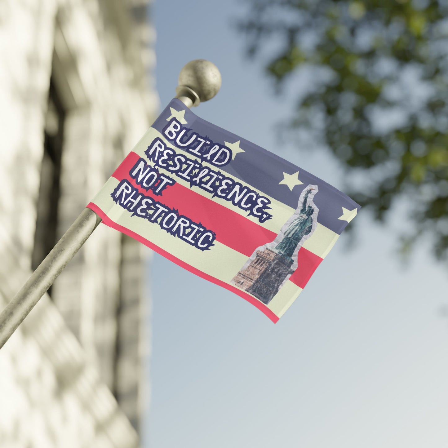 "Build Resilience, Not Rhetoric" Flag By Authentically Disasterous