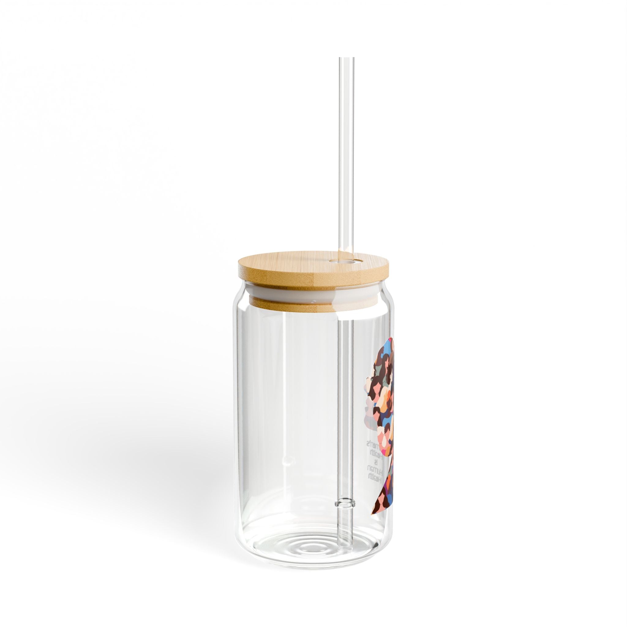 Women's Health is Human Health Glass Tumbler with Bamboo Lid & Straw by Authentically Disasterous