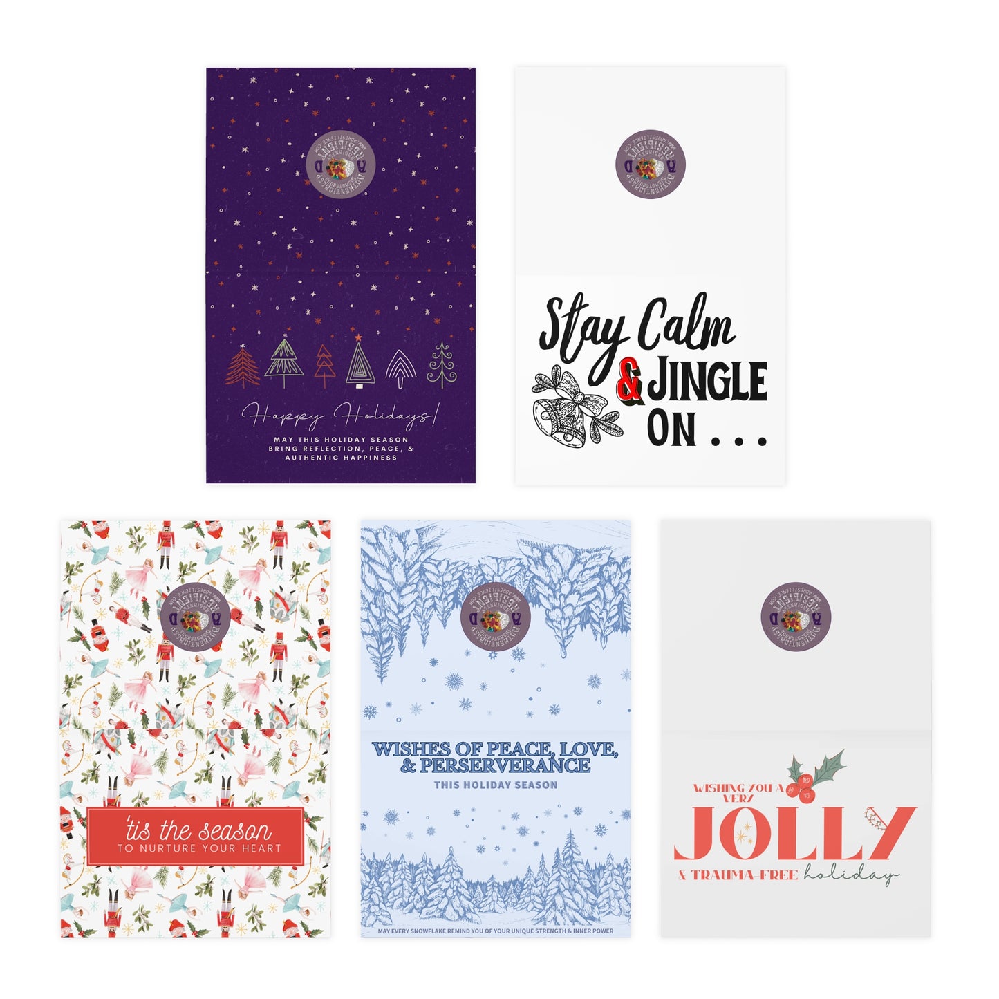 Resilient Holiday Cheer Greeting Cards (5-Pack) by Authentically Disasterous