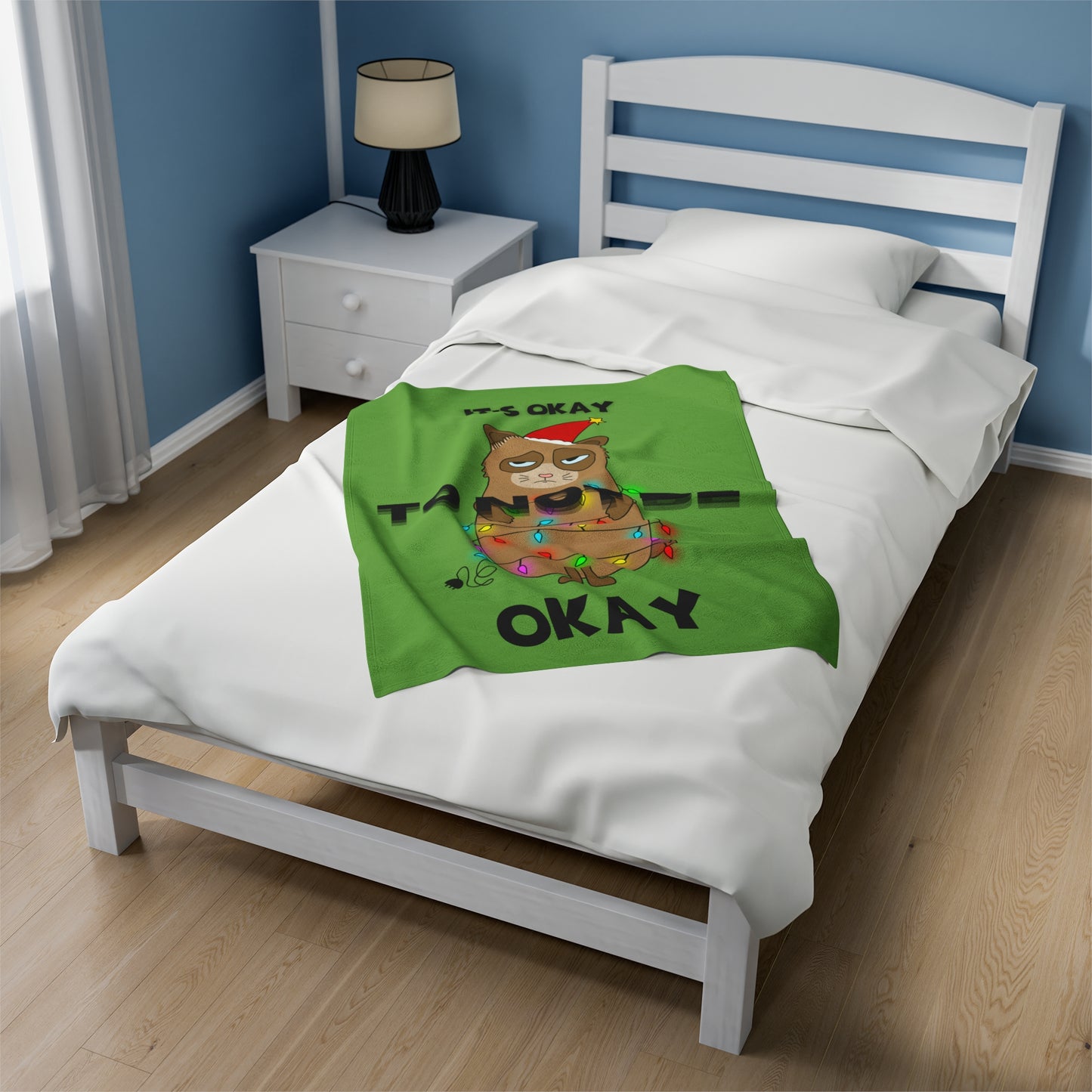 It's Okay To Not Be Okay Plush Throw Blanket by Authentically Disasterous