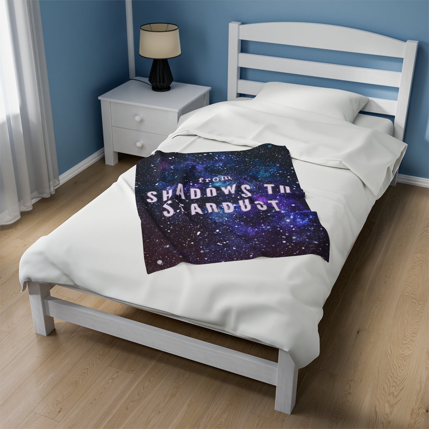 From Shadows to Stardust Plush Throw Blanket by Authentically Disasterous