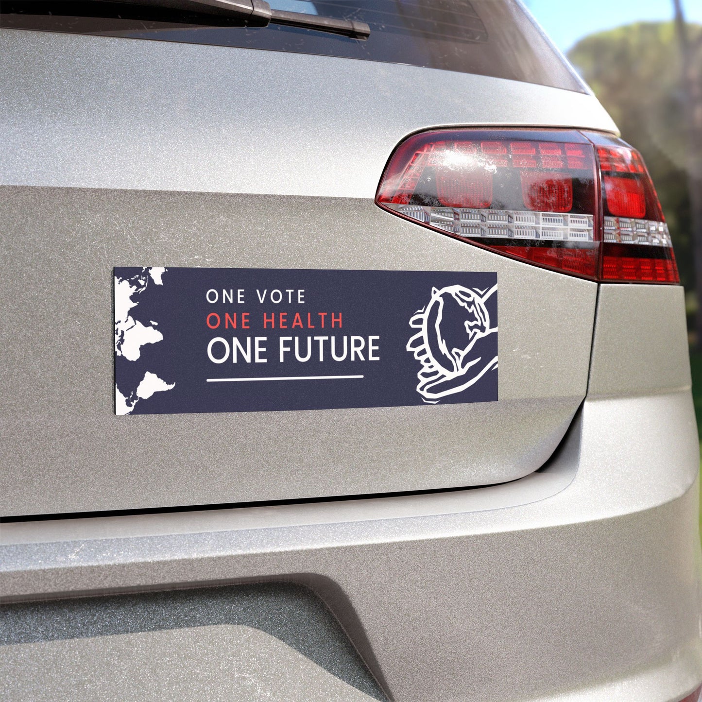 "One Vote, One Health, One Future" Bumper Sticker By Authentically Disasterous