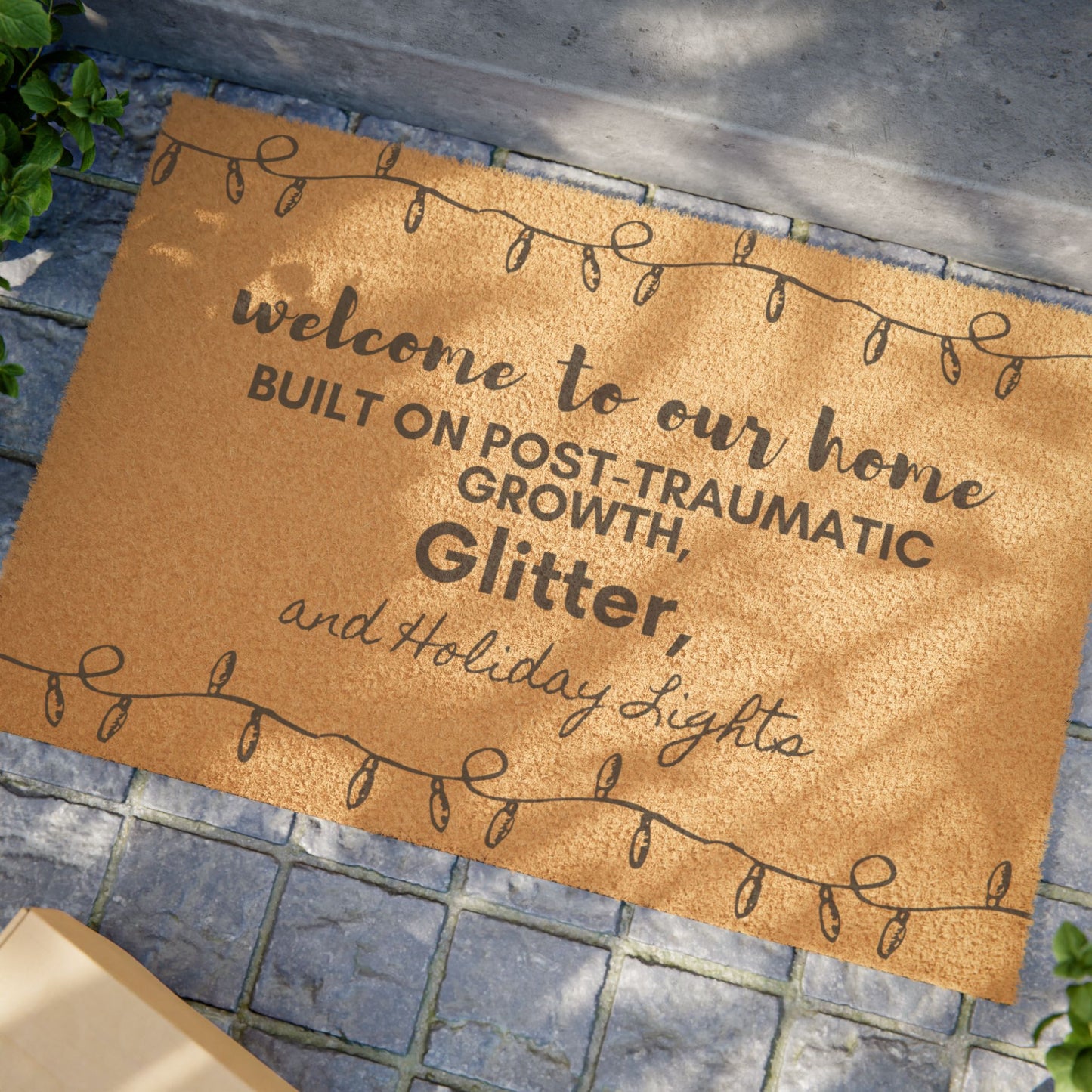 Growth, Glitter & Holiday Spirit Doormat by Authentically Disasterous