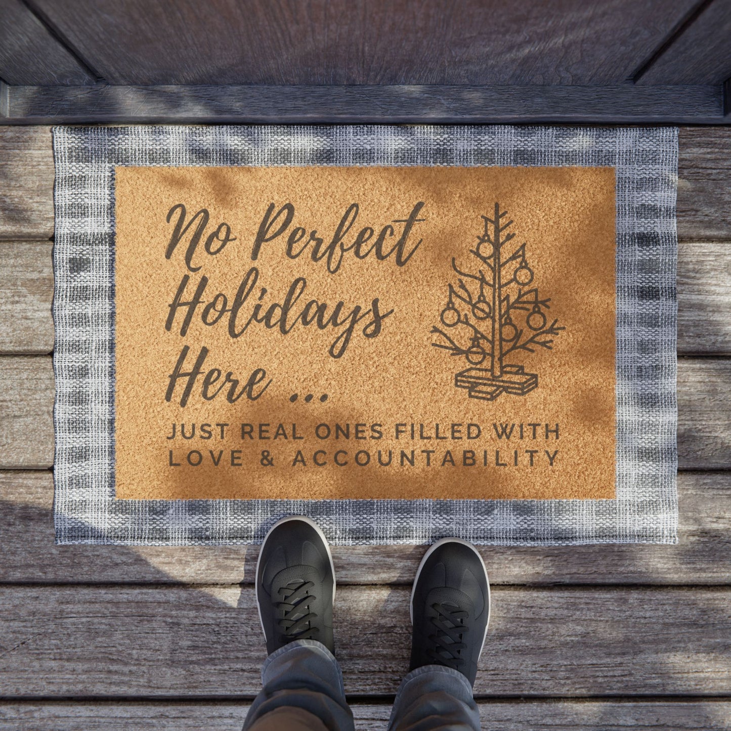 No Perfect Holidays Doormat by Authentically Disasterous