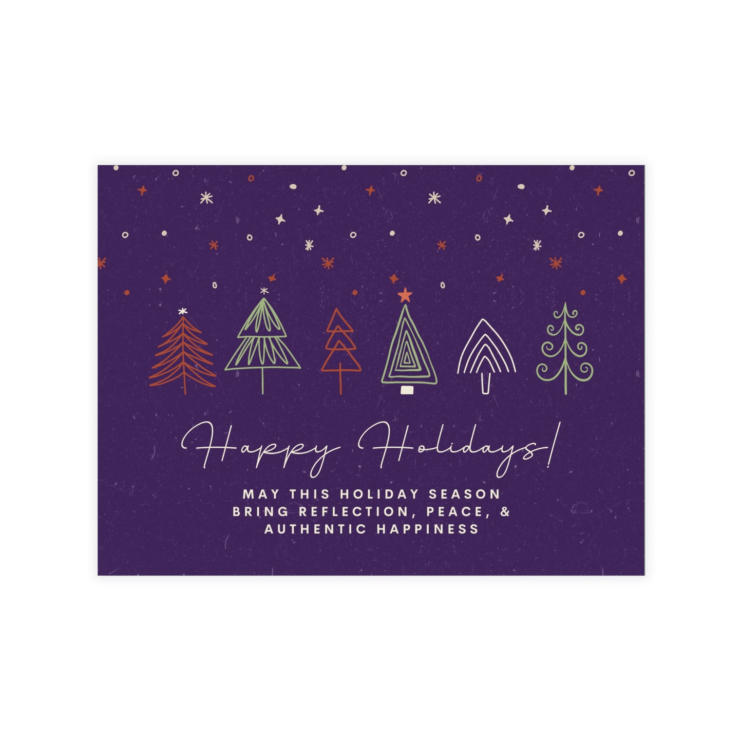 Reflection, Peace, & Authentic Happiness Holiday Greeting Card (envelopes included) by Authentically Disasterous