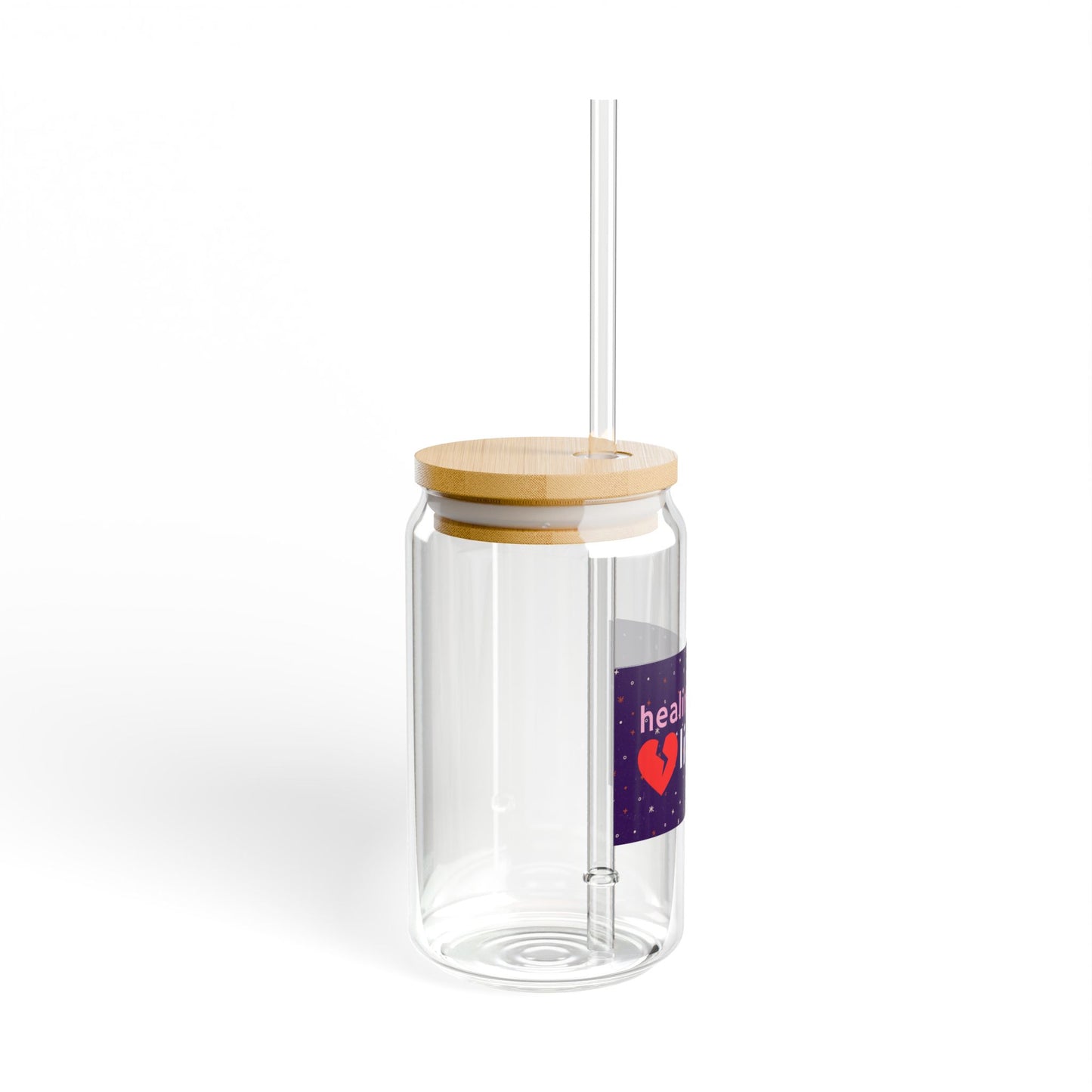 Healing Isn't Linear 16 oz Glass Sipper by Authentically Disasterous