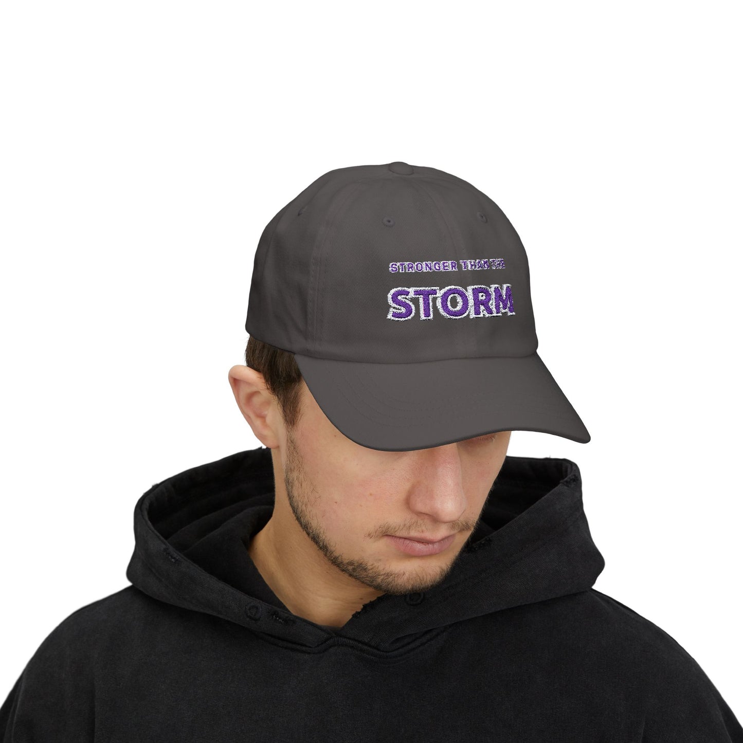 Stronger Than The Storm Classic Embroidered Cap by Authentically Disasterous