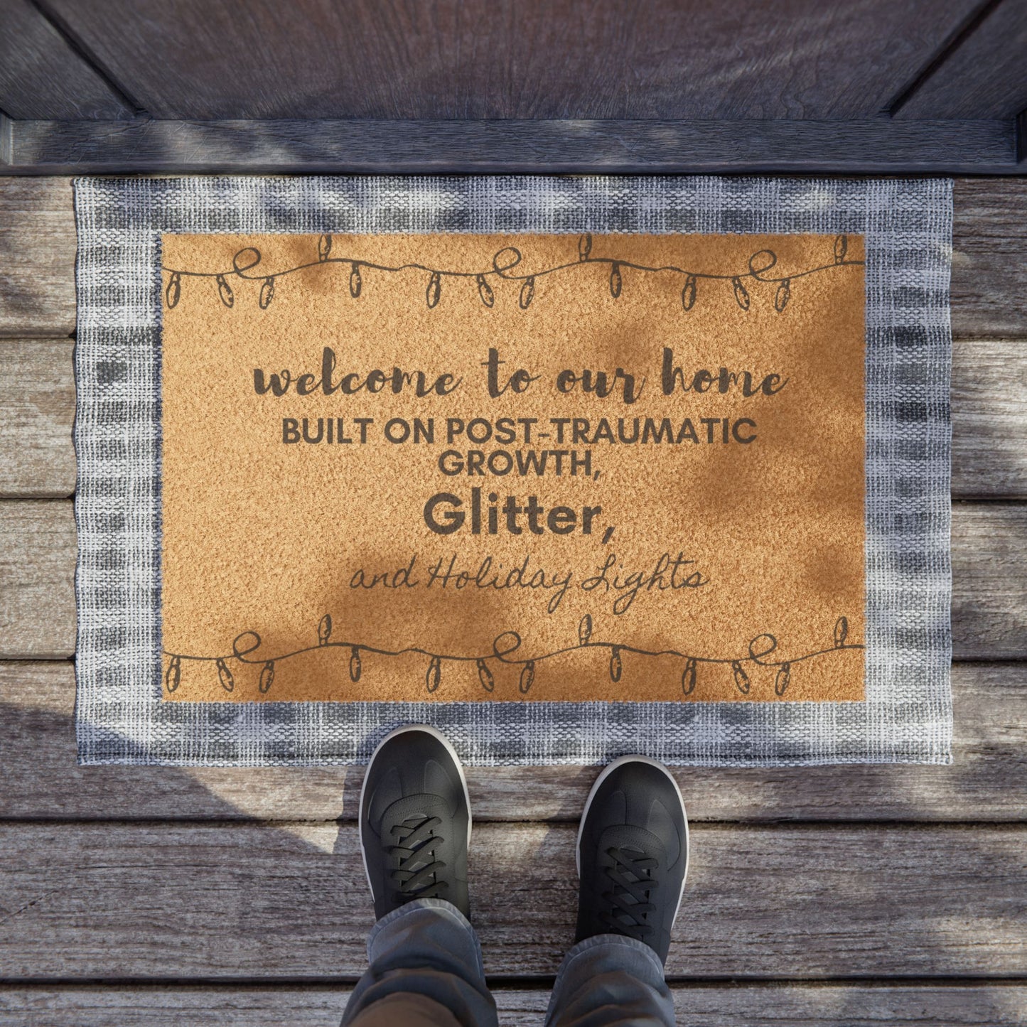 Growth, Glitter & Holiday Spirit Doormat by Authentically Disasterous