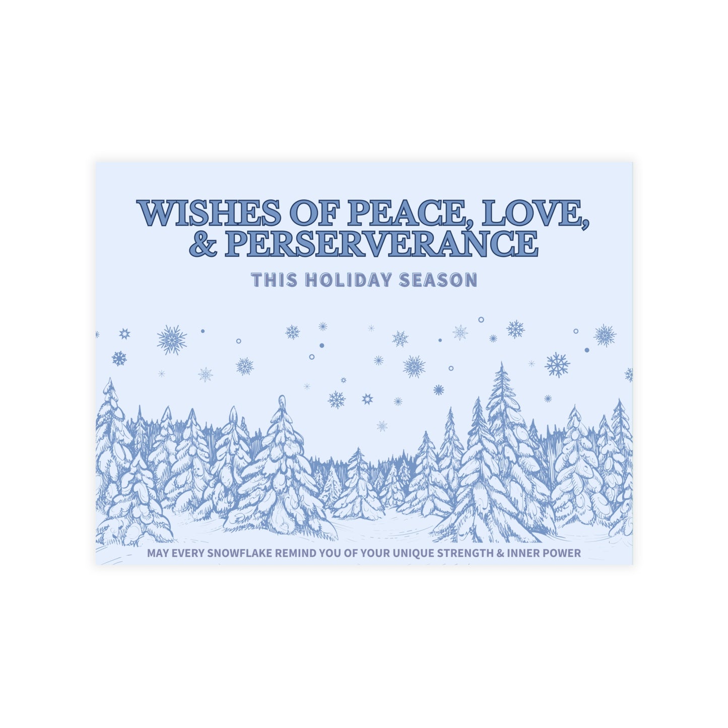 Peace, Love, & Perserverance Holiday Greeting Card (envelopes included) by Authentically Disasterous