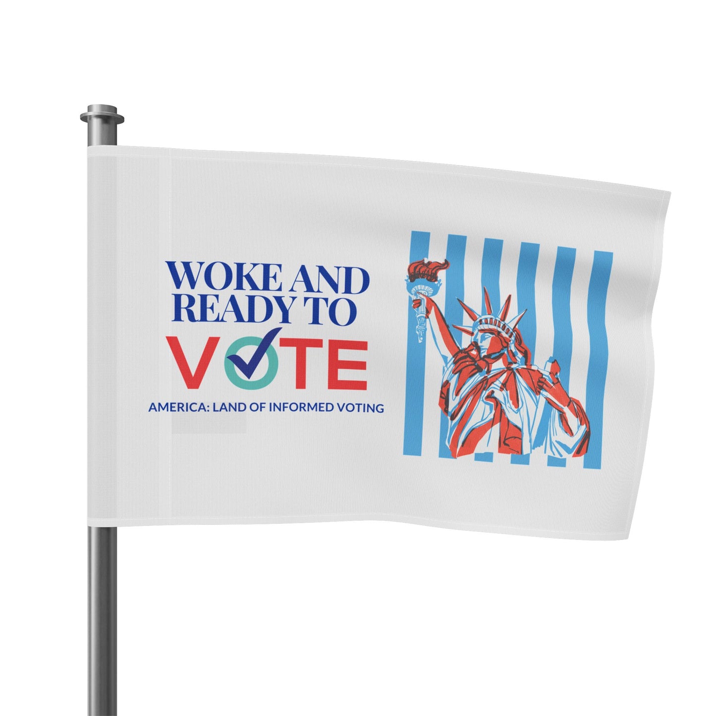 “Woke and Ready To Vote” Flag by Authentically Disasterous