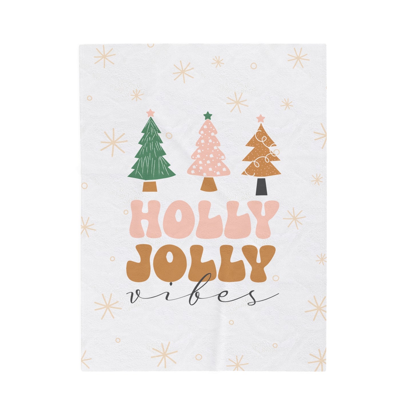 Holly Jolly Vibes Plush Throw Blanket by Authentically Disasterous