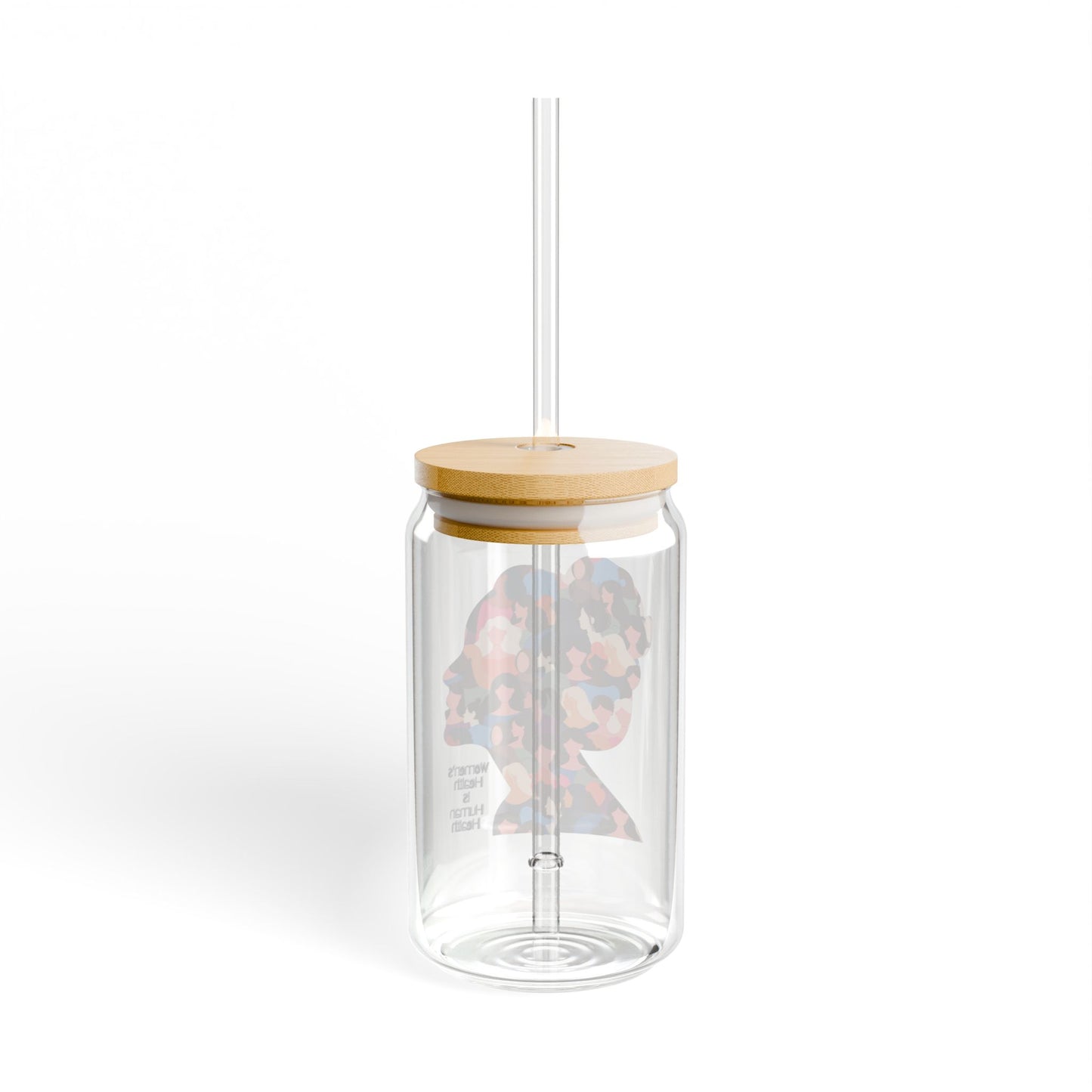 Women's Health is Human Health Glass Tumbler with Bamboo Lid & Straw by Authentically Disasterous