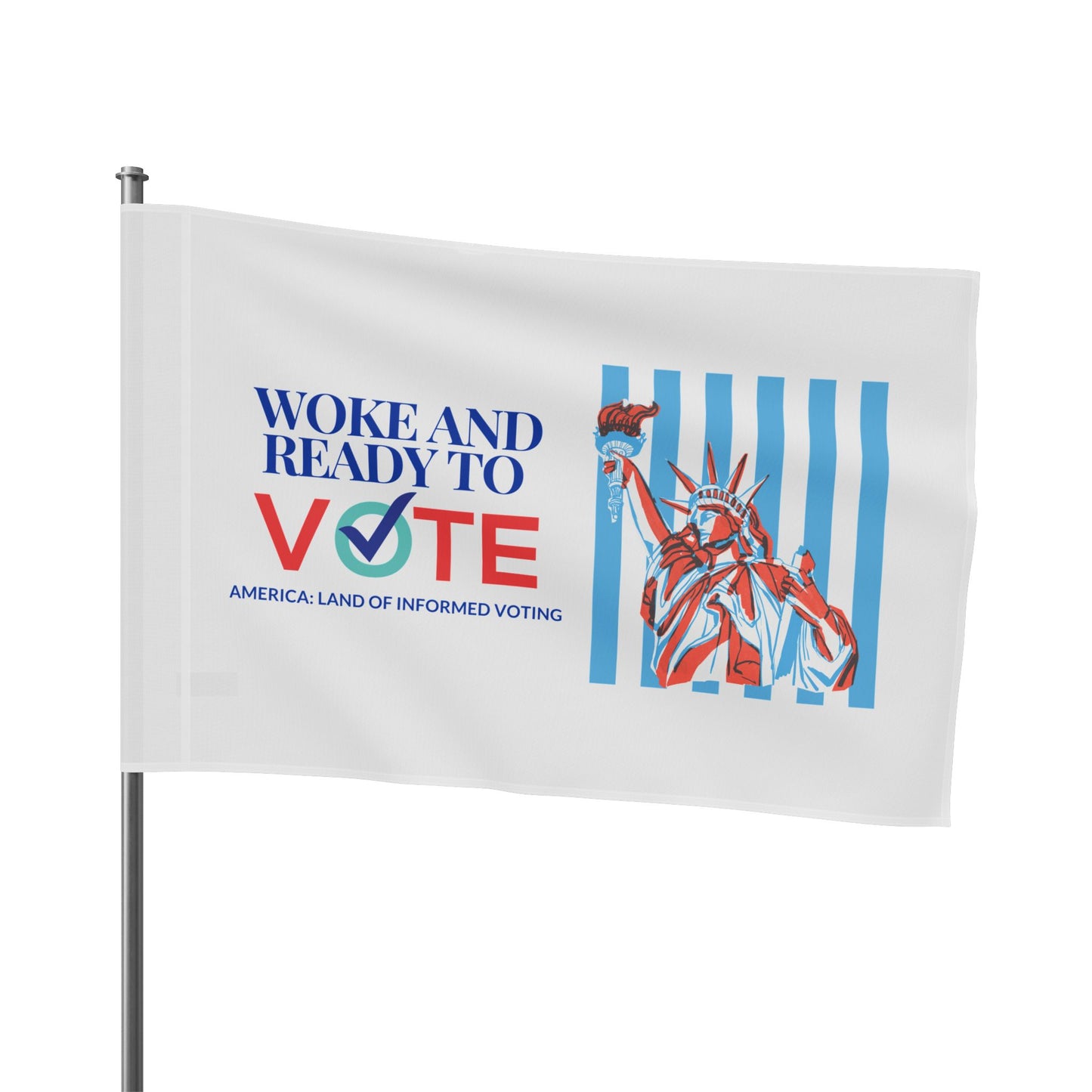 “Woke and Ready To Vote” Flag by Authentically Disasterous