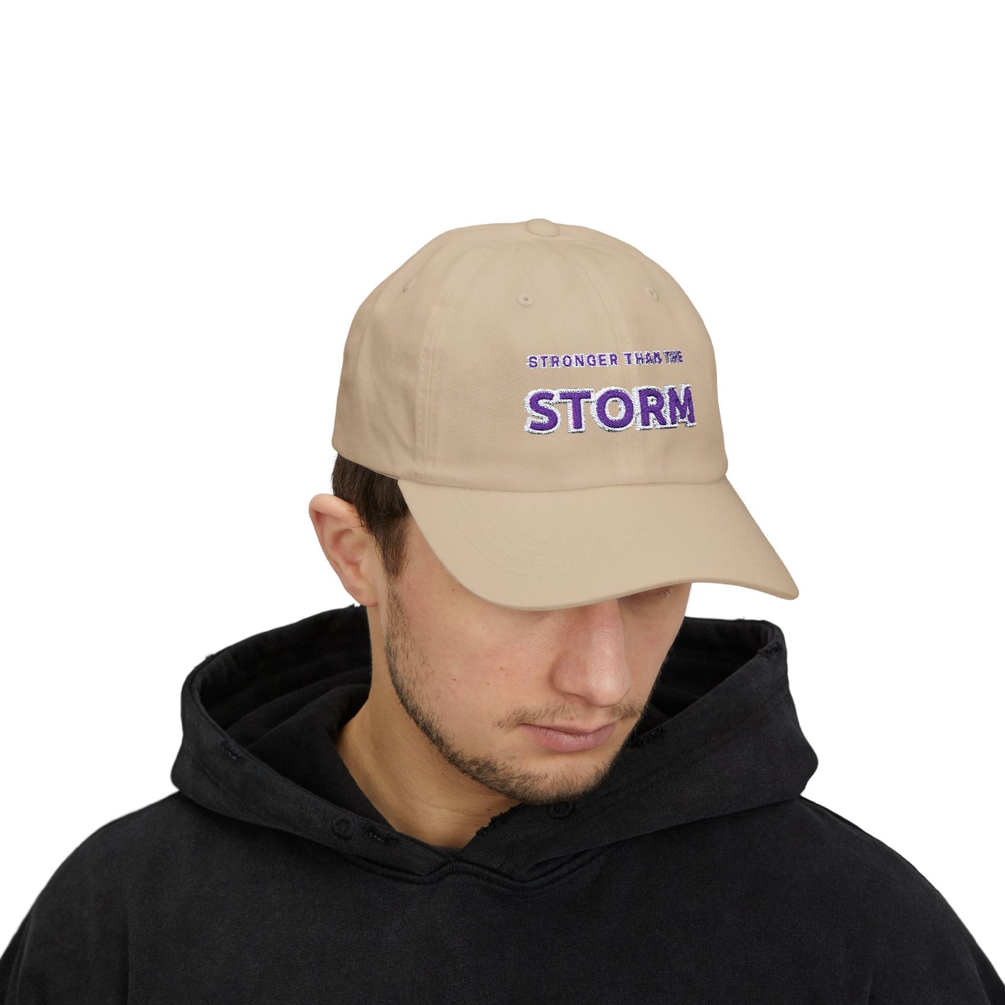 Stronger Than The Storm Classic Embroidered Cap by Authentically Disasterous