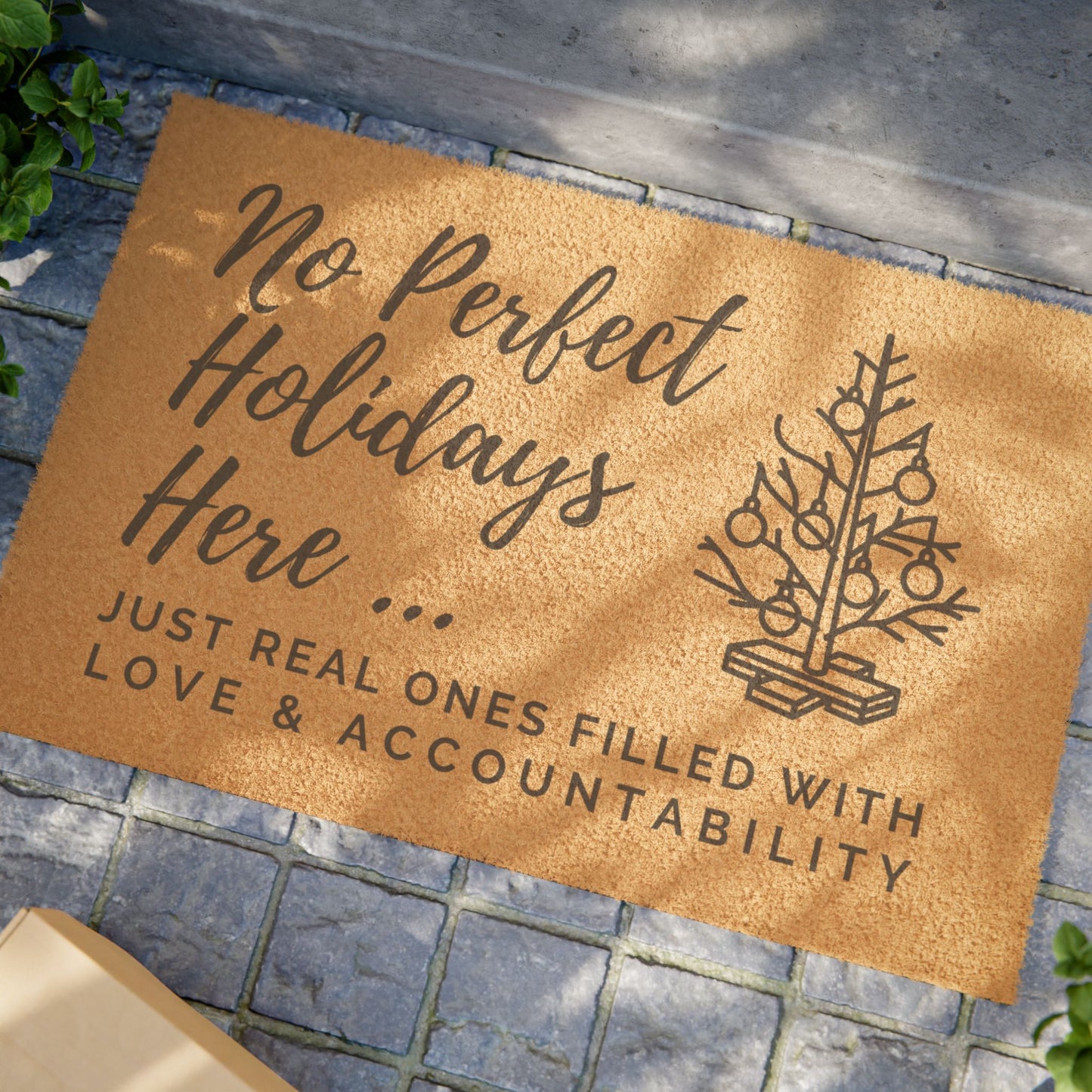 No Perfect Holidays Doormat by Authentically Disasterous