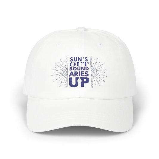 “Sun’s Out, Boundaries Up” Feminist Hat – Summer Soft Season Cap (White or Light Blue)