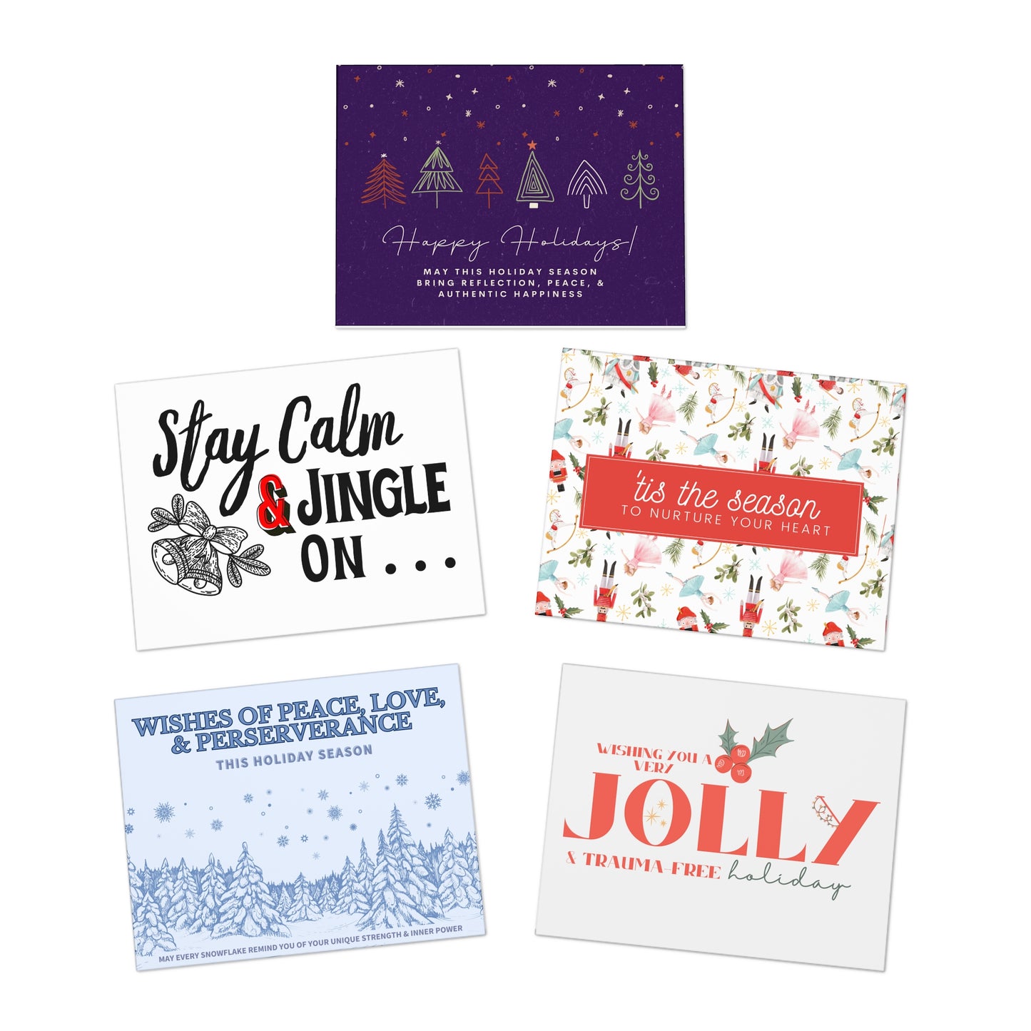 Resilient Holiday Cheer Greeting Cards (5-Pack) by Authentically Disasterous